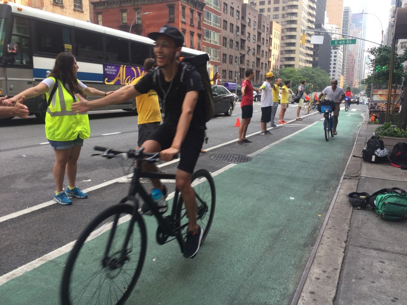 Activists Form Chains of “Human Bollards” to Demand Protected Bike Lanes