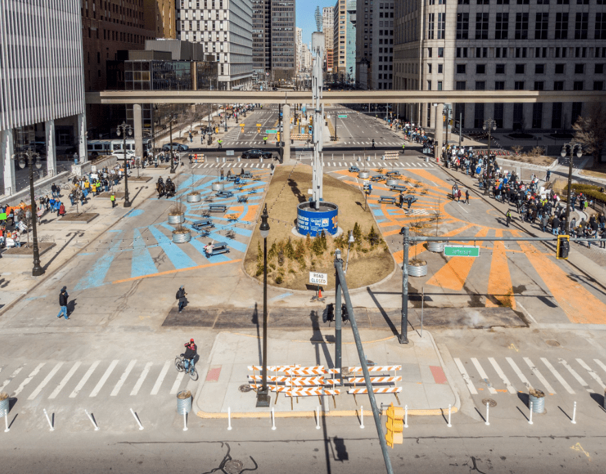 Beloved Public Plaza to Return to Asphalt in Detroit