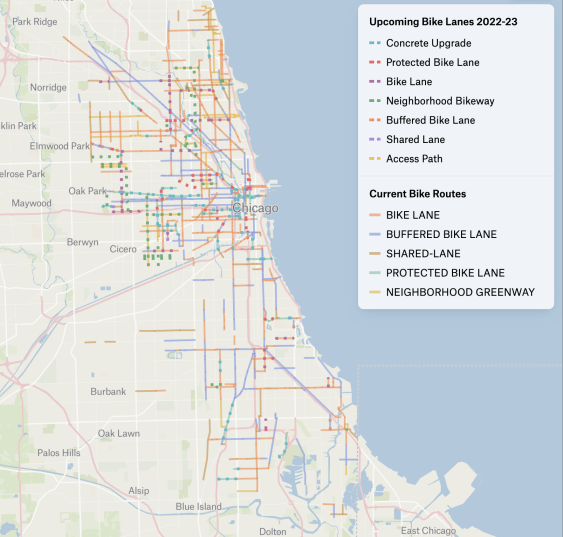 Check Out This Neat Map of Chicago’s Upcoming Bike Lanes