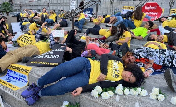Die-In Rally Calls on LA Mayor to End Record Traffic Deaths