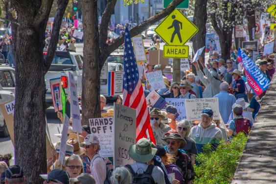 California Rallies Against Trump Administration with Dozens of ‘Hands Off’ Rallies
